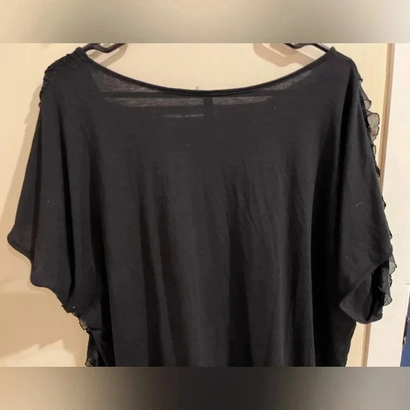 ANDREA MISSY Size 3x RUFFLE Semi Sheer Short Sleeve Blouse - Picture 5 of 6